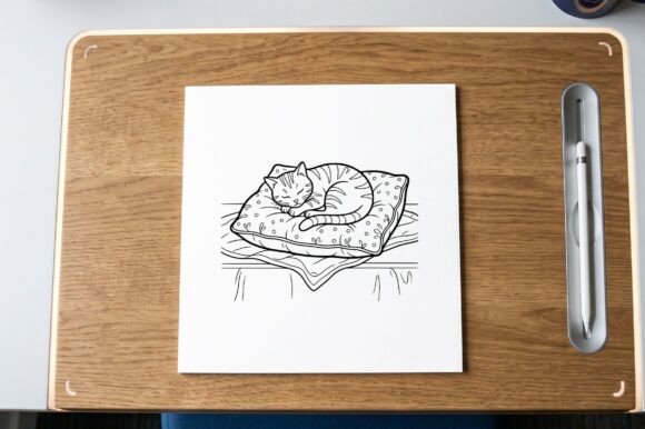 Download Sleepy Cat Coloring Page - Color Collection