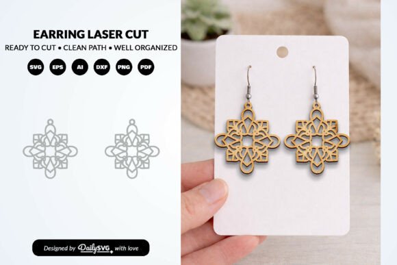 Download Elegant Mandala Earrings SVG - Elegant mandala Collection