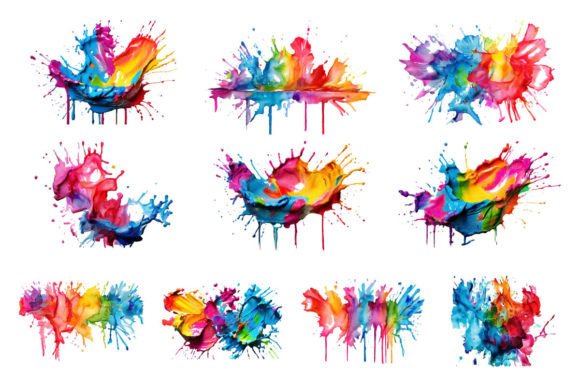 Download Watercolor Ink Splatter, Paint Splash - Color Collection