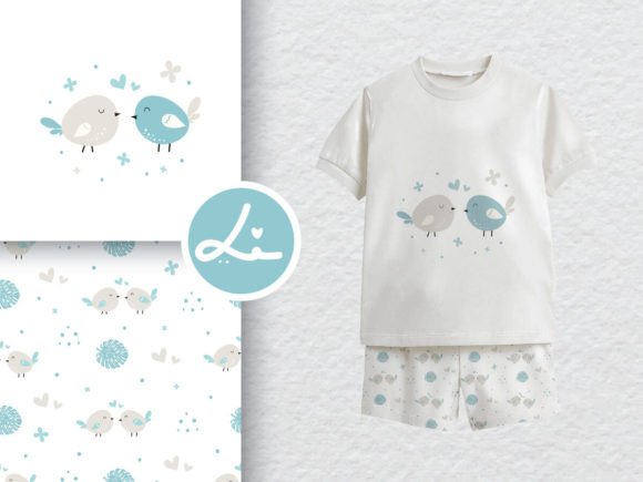 Download Cute Birds on Pastel Color Pattern - Color Collection