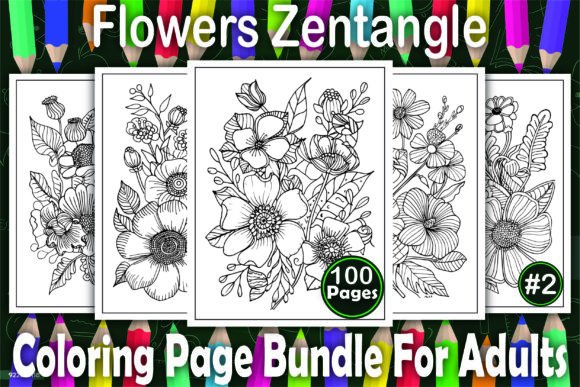 Download Flowers Zentangle Coloring Book Pages - Color Collection