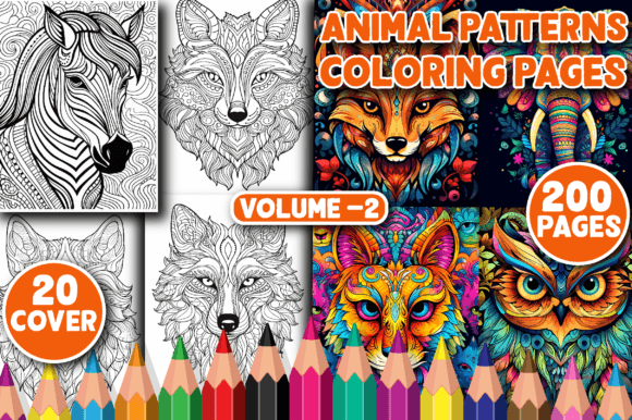 Download 200 Animal Patterns Coloring Pages V - 2 - Color Collection