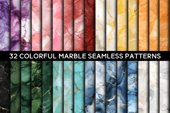 Download 32 Colorful Marble Seamless Patterns - Color Collection
