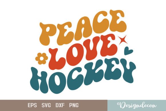 Download Peace Love Hockey Retro Sublimation SVG - Sublimation Collection
