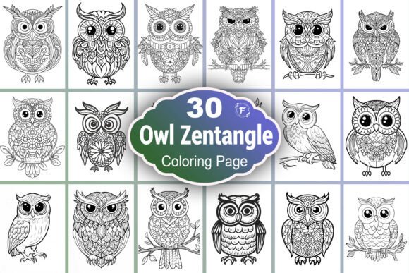 Download Zentangle Owl Coloring Page - Color Collection