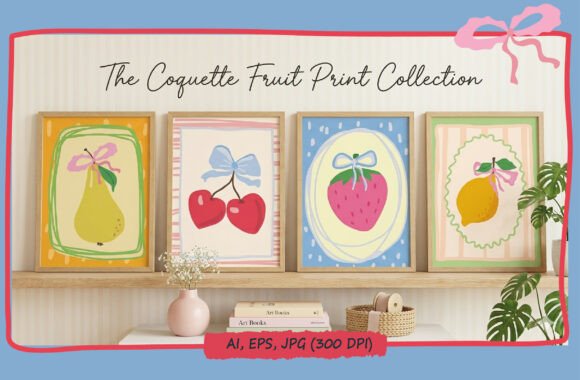 Download Coquette Aesthetic Cute Fruit Poster Set - Premium Resources