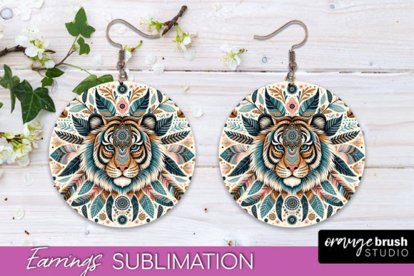 Download Boho Mandala Round Earrings Sublimation - Sublimation Collection