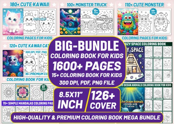 Download Kids Big Bundle of Coloring Book Pages - Color Collection