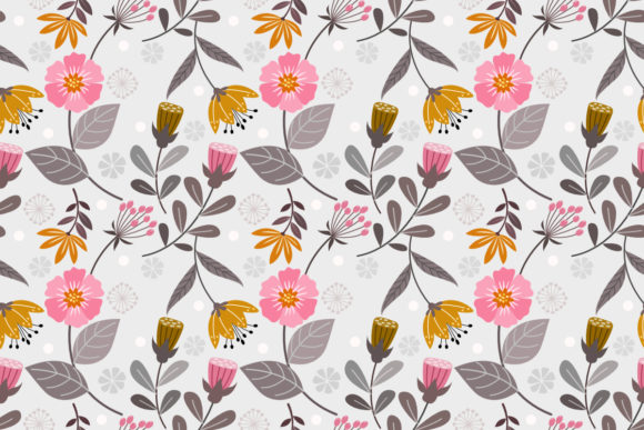 Download Flowers Design in Vintage Color Pattern. - Color Collection
