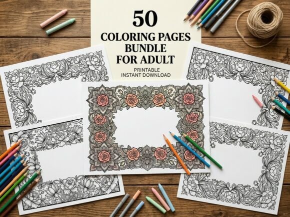 Download Beautiful Floral Mandala Frame Coloring - Color Collection