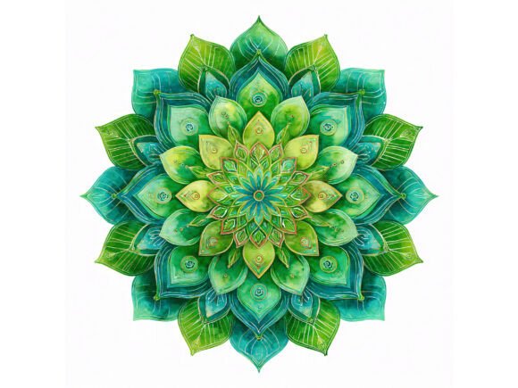 Download 17 JPG Green Mandala Watercolor - Color Collection