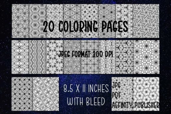 Download 20 Patterned Coloring Pages KDP Ready - Color Collection