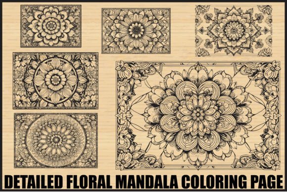 Download Elegant Floral Mandala Coloring Page Set - Color Collection