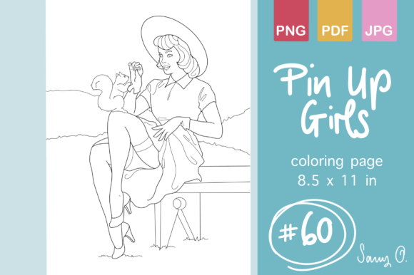 Download Retro Pin Up Girls for KDP Coloring Book - Color Collection