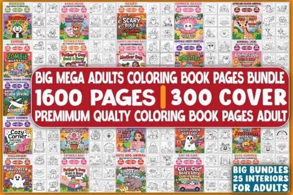 Download 1600 Coloring Book Pages Adults Bundle - Color Collection