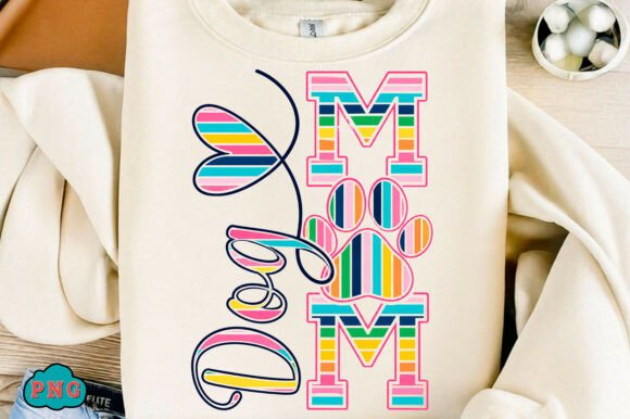 Download Dog Mom Colorful Paw T-Shirt Design - Color Collection