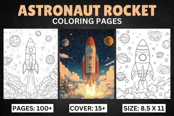 Download Astronaut Rocket Coloring Book Pages - Color Collection