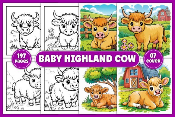 Download Baby Highland Cow Coloring Book Pages - Color Collection