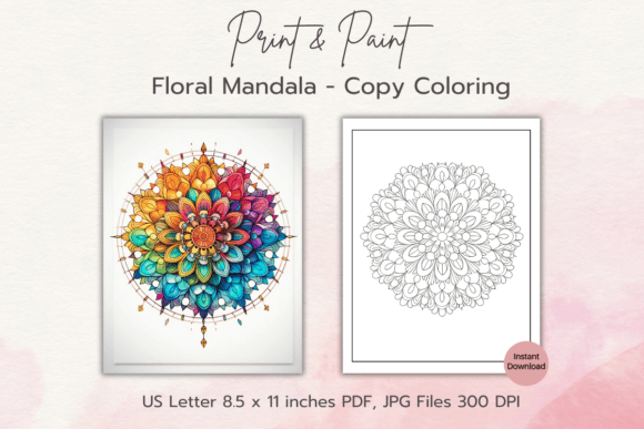 Download Floral Mandala Copy Paint Coloring Page - Color Collection